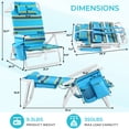 thumbnail image 2 of Pirecart Beach Chair for Adult, Portable Low Beach Chairs with Cup Holder, 5 Position Lay Flat, Metal Handle, Yellow, Blue and Green Stripes, 2 of 10