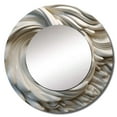 thumbnail image 2 of Designart "Spiral Nebula in Cream I" Abstract Spirals Cream Large Round Mirror - Round Bedroom Mirror Wall Decor - Modern Round Printed Mirror - 23" x 23", 2 of 6