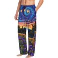 thumbnail image 3 of Mens Pajama Pants - Soft Sleep & Lounge Pants for Men, Galactic Night Over Meadow Cuteness Casual PJ Bottoms Pants with Pockets, 3 of 5