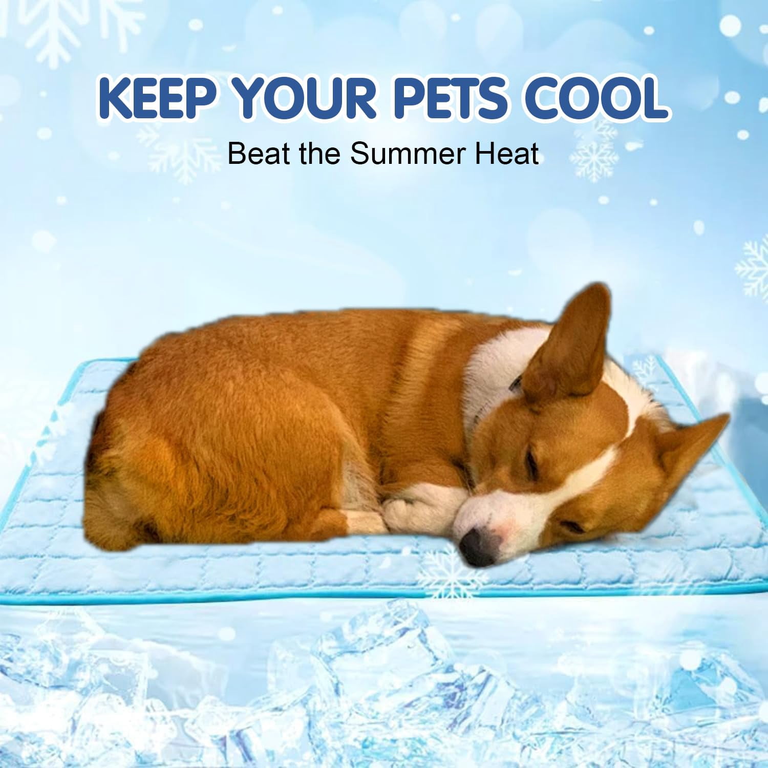 Pawolaf Dog Cooling Mat,Washable Portable Coolings Pad for Pet Dogs & Cats Sleeping Mat for Indoor & Outdoor Use, Keep Cooling for Pets(Gray,24.4" L x 19.7" W) C97