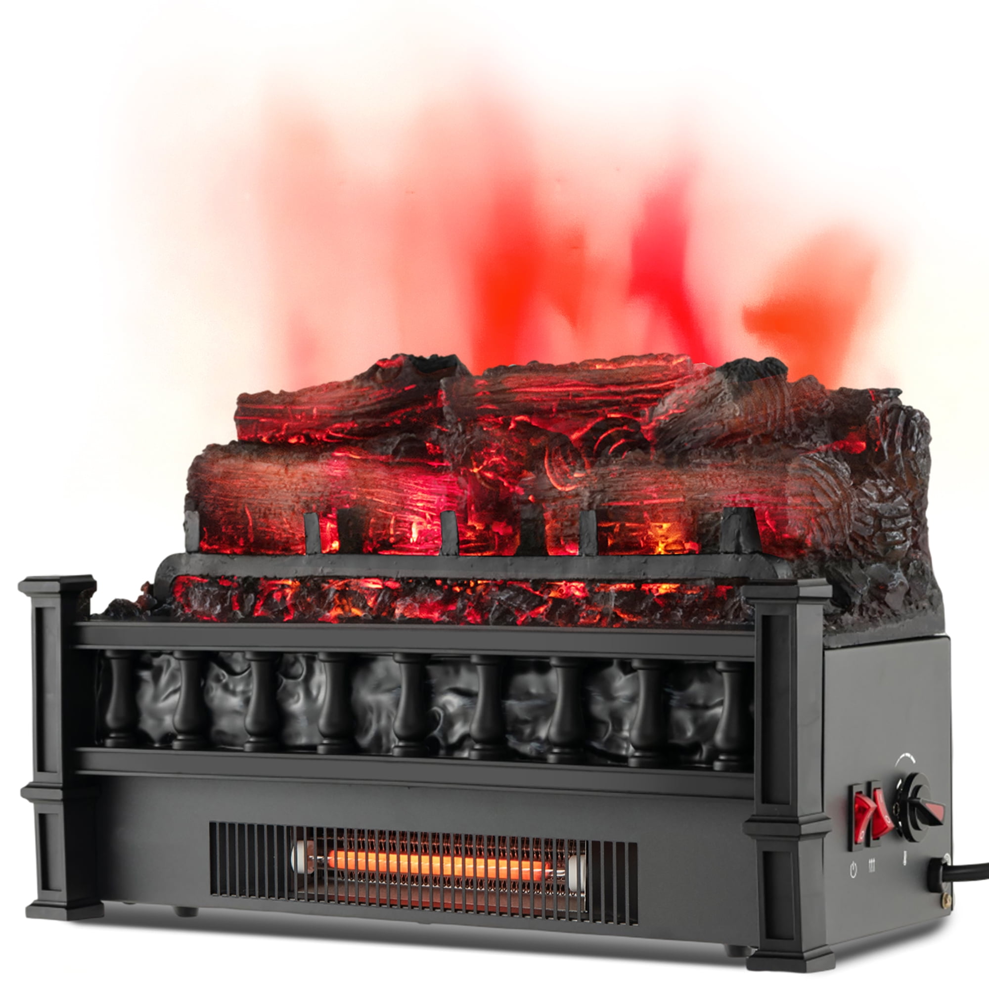 Gymax 20'' Infrared Quartz Electric Fireplace Heater W/ Pinewood Ember Bed,  Thermostat | Walmart Canada