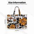 thumbnail image 3 of Cauagu Yellow White Daisy Pattern Pattern Canvas Tote File Bag, Zipper Tote Bag Business Briefcase Document Bag with Handle A4 File Organizer Laptop Bag for Travel and Work, 3 of 8