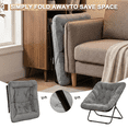 thumbnail image 4 of Gaildon Moon Saucer Chair Soft Faux Fur Folding Accent Chair, Square Lounge Lazy Chair Moon Chair with Metal Frame, Grey, 4 of 7