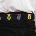 thumbnail image 4 of Buckle-Down Belt, Seatbelt Buckle Belt, Money Bags Black Multi Color, Youth 22 to 32 Inches, 4 of 9