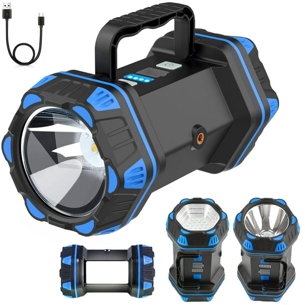 Farol de camping recargable LED de 1500 lúmenes, 8 modos de luz, color azul