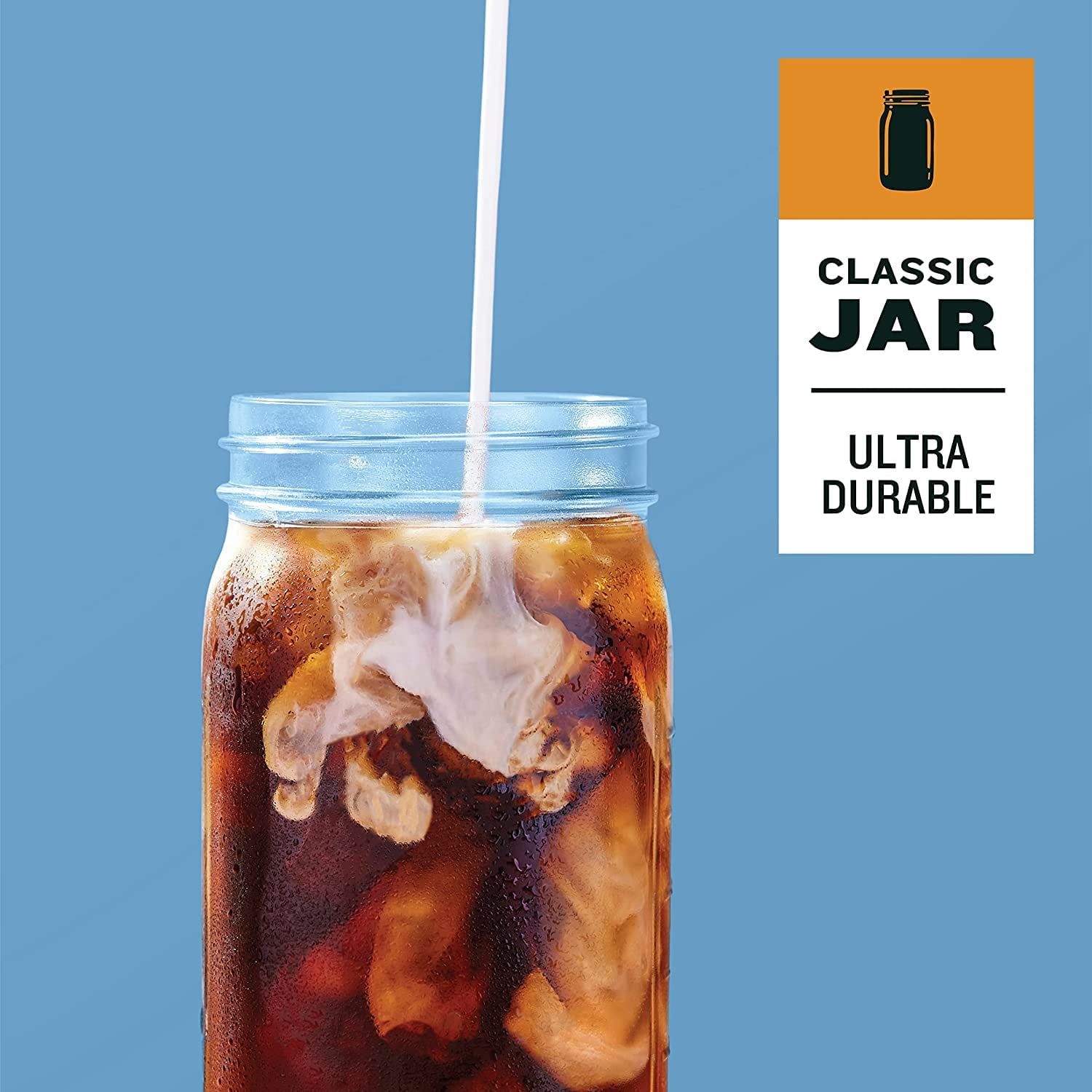 GlamourGarden Mason Jar Pitcher 2 Quart Heavy Duty Leak Proof Glass Pitcher