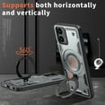 thumbnail image 5 of Compatible with Motorola Moto G Power 5G 2025 Case, Hybrid Slim Phone Cases Fit for Moto G Power 5G 2025, Compatible with MagSafe Magnetic Ring Stand Rugged Case, Shockproof Protective, Gray, 5 of 6