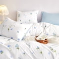 thumbnail image 6 of Floral Comforter Set Cottagecore Aesthetic Watercolor Tiny Flowers and Leaves Soft Lightweight Bedding for Teen Girls Women 3 Pieces Blue Twin/Twin XL Size, 6 of 8