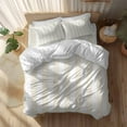 thumbnail image 2 of Cream and Duvet Cover Set Twin Size White Striped Geometric Soft Lightweight Comforter Covers 4 Piece Bedding Set with 1 Duvet Cover 1 Bed Sheet & 2 Pillow Shams, 2 of 8
