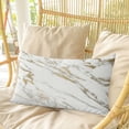 thumbnail image 4 of Golden Marble Pillow Covers, Linen Long Throw Pillow Case, Abstract Modern Minimalist Art Holiday Pillow Protector Decorative Cushion Cover for Living Room/Bedroom 24" x 36", 4 of 8