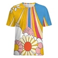 thumbnail image 5 of Nostalgic Vintage Floral Women's Short Sleeve Tops Casual Blouses T Shirt, 5 of 6