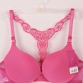 thumbnail image 4 of Wuffmeow Womens Sexy Front Closure Lace Racer Back Push Up Seamless Bra Racerback Bra, 4 of 6