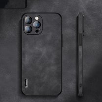 Dteck Case For iPhone 13 Pro 6.1 inch,Luxury Hybrid PU Leather Frosted Shockproof Lightweight Slim Fit Scratch Resistant Back Cover.For iPhone 13 Pro,Black