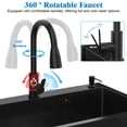 thumbnail image 5 of Dbuoem Single Bowl Kitchen Sink with Cold and Hot Water Faucet, Storage Shelf, Hoses and Drain Kit, Free Standing Sink Cabinet for Laundry Room Kitchen Garage Outdoor, 5 of 11