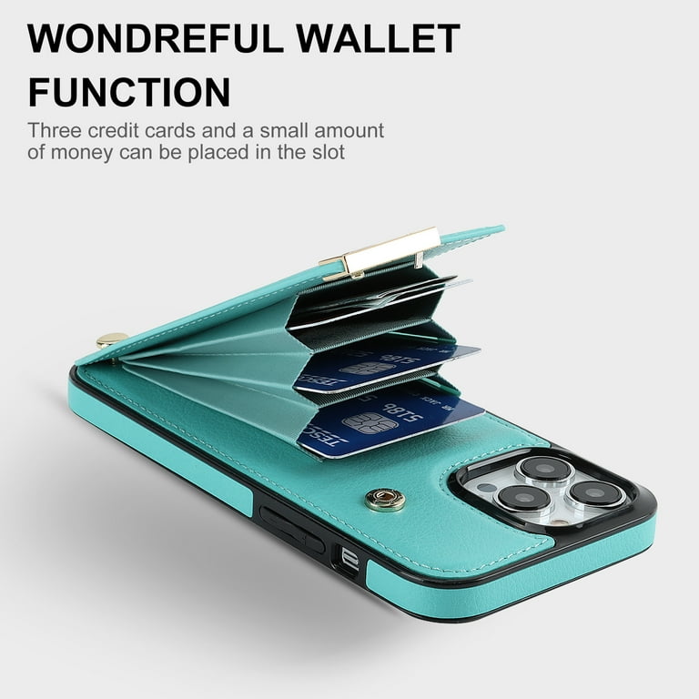 TQIAHF Cover per iPhone 12 / iPhone 12 PRO - Pelle con Porta Carte Magnetica Libretto Portafoglio Flip Case Antiurto Protezione Completa, Blu Scuro