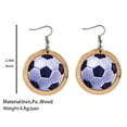 thumbnail image 3 of SUSHANG Earrings Olive Softball Baseball Volleyball Wooden Earrings Leather Earrings Sports Exaggerated European and American, 3 of 9