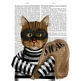 thumbnail image 3 of Fab Funky 15x18 Black Modern Framed Museum Art Print Titled - Cat Burglar, 3 of 5