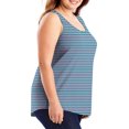 thumbnail image 2 of Jalioing Summer Tank Tops for Women Striped Sleeveless Plus Size Shirts Casual Oversized Crew Neck T Shirts, 2 of 7