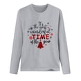 thumbnail image 5 of Odeerbi Christmas Tops For Women Long Sleeve Blouses Christmas Tree Print 2025 Casual Round Neck T-shirt Gray, 5 of 6