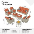 thumbnail image 2 of XIZZI 8 Piece Outdoor Furniture Set Patio Conversation Sofa Set with Swivel Rocking Chair for backyard,Red, 2 of 10