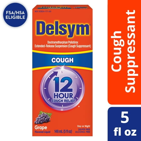 GTIN 363824171654 product image for Delsym Adult Cough Suppressant Liquid  Grape Flavor  5 Ounce | upcitemdb.com