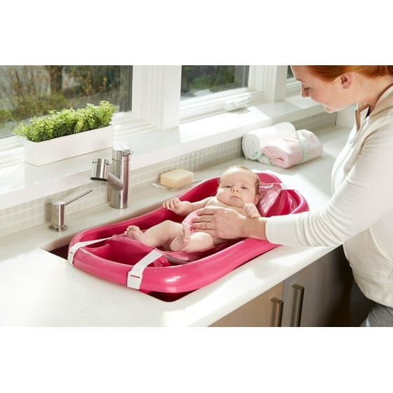 The First Years Sure Comfort Newborn To Toddler Baby Bath Tub Infant Pink