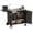 Black + Metal, variant on Two Doors Outdoor Grill Cart with Patio Furniture, Outdoor Grill Table with Storage,Rolling Bar Cart Outdoor BBQ Cart with Hooks and Spice Rack for Grilling Accessories, Black