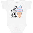 thumbnail image 3 of Inktastic All You Need is Ice Cream with Ice Cream Cone Boys or Girls Baby Bodysuit, 3 of 5