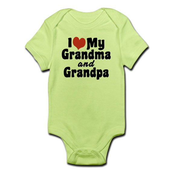 CafePress - I Love My Grandma And Grandpa Infant Bodysuit - Baby Light Bodysuit