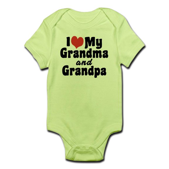CafePress - I Love My Grandma And Grandpa Infant Bodysuit - Baby Light Bodysuit