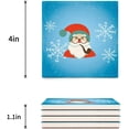 thumbnail image 3 of FMSHPON Merry Christmas Santa Claus Set of 4 Coaster for Drinks, Absorbent Ceramic Stone Coasters Cup Mat with Cork Base for Home Kitchen Room Coffee Table Bar Decor, 3 of 4