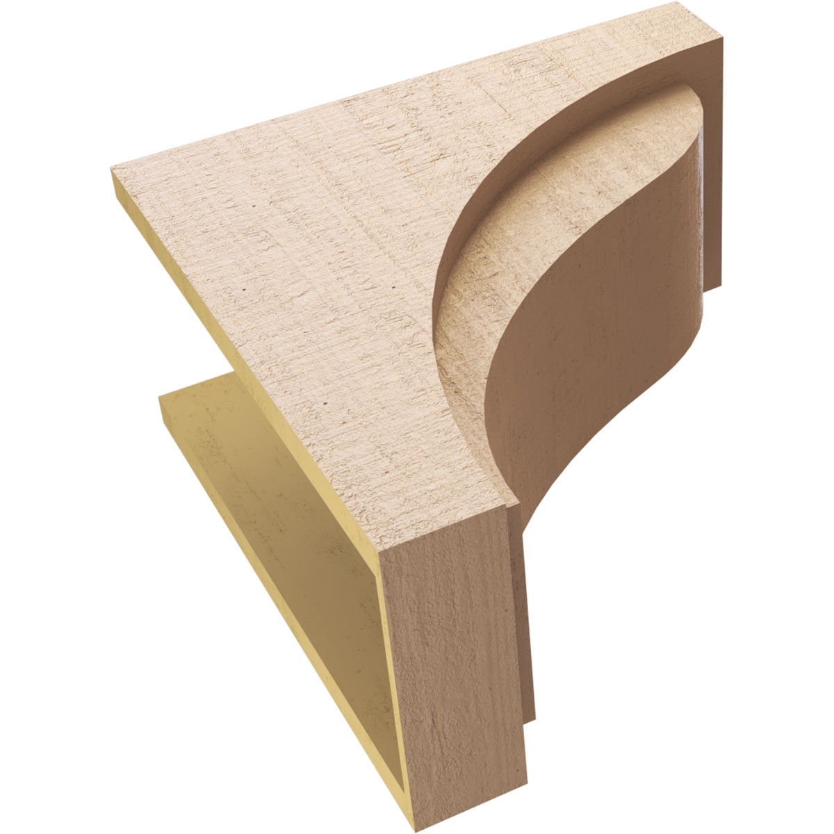 9"W x 18"D x 18"H Classic Helena Rough Cedar Woodgrain TimberThane Corbel, Primed Tan