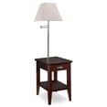 thumbnail image 1 of Leick Table d'Appoint Laurent en Étain avec Lampe en Cerisier Chocolat, 1 of 11