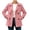 Pink, variant on CHGBMOK Women's Short Coat Notched Lapel Double Breasted Long Sleeve Jacket Casual Warm Fall Winter Outerwear with Side Pockets