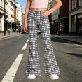 thumbnail image 2 of Curuila Child Girls Flared Pants With Pocket High Waist Plaid Print Pants For Girls Loose Fit Fashion Jogger Trousers Size 13-14 Years, 2 of 6