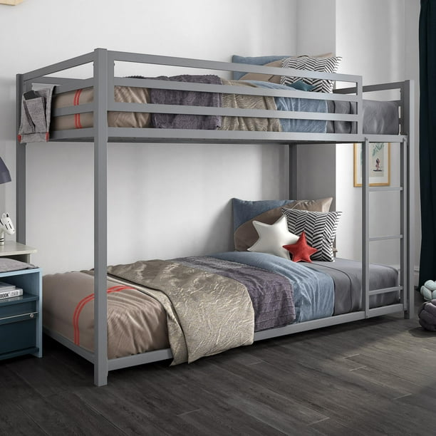 Dhp Miles Metal Twin Twin Bunk Bed Silver Walmart Com Walmart Com