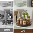 thumbnail image 5 of LAMU 9 inch Wooden Lazy Susan Turntable Organizer for Table Top, Cabinet, Wood Lazy Susan Spice Organization for Kitchen, Pantry, Countertop, Dining Table, Bathroom, 1 Pack, 5 of 9