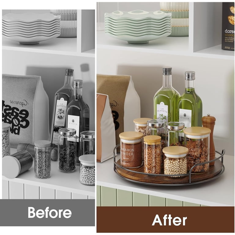 LAMU 2-Pack Bamboo Lazy Susan Set 9" & 10" photo 5