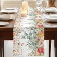 thumbnail image 3 of Table Runners 90 Inches Long Dress Scarves, Spring Floral Farmhouse Coffee/Dining/Kitchen Table Runner for Living Room, Watercolor Roses Eucalyptus Leaves Botanical 13x90 Inch, 3 of 9