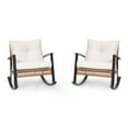 thumbnail image 6 of LAUSAINT HOME Outdoor Rocking Chair, Patio PE Rattan Chair with Beige Cushions, 2 PCS, 6 of 6