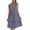 Blue, variant on Women's Trendy Solid V Neck Button Down Sleeveless Tiered Shift Dress Women's Colored Summer V-neck Beach Dress Sleeveless Button-up Long Dress