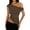 Coffee, variant on PRETTYGARDEN Womens Summer Off The Shoulder Crop Tops Sleeveless One Shoulder Ruched Asymmetrical Y2K Going Out Tank Top