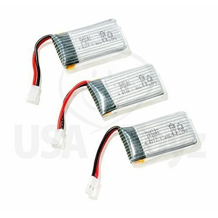 Set of 3 Genuine 3.7V, 380mAh Rechargeable LiPo Batteries for X4 H107C, DFD F180, F180C RC Quadcopter Drone, 3.7V 380mAh LiPo High-Rate Replacement.., By HUBSAN From (Best Battery For Hubsan X4 H107c)