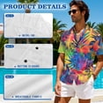 thumbnail image 5 of Uorisanigo Colorful Leaf Matching Couple Outfits Men's Short Sleeve Shirt Casual Plus Size Beach Tops and Women's Summer Dress Sleeveless Size S Flared Hem Hawaiian Partyn Sundress, 5 of 8