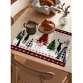 thumbnail image 3 of 2024 Placemat Christmas Tree Snowflake Elk Kitchen Dining Table r Accessories 4/6pcs Heat Resistant Linen Tableware Pads Mats, 3 of 7