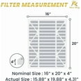 thumbnail image 2 of MervKing 16x20x4 Air Filter | MERV 8 | MPR 600-700 Ultra Plus | 2-Pack | Pleated HVAC AC Furnace Replacement Air Filters | Actual Size: 15.88" x 19.88" x 4.31", 2 of 6