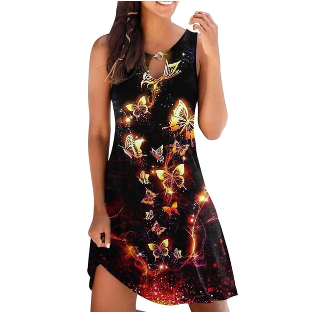 JUNWELL Womens Grande Taille Robe Dégagement Femmes en Vrac V-Cou Été Solide à Manches Courtes en Coton et en Lin Robe Marine