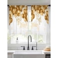 thumbnail image 2 of Happy Birthday Sheer Curtains 45 Inch Length 2 Panels Set Window Treatments, Golden Balloons Ribbons Abstract Art Rod Pocket Semi Curtains for Living Room/Bedroom/Kitchen Décor, 104"W x 45"L, 2 of 7