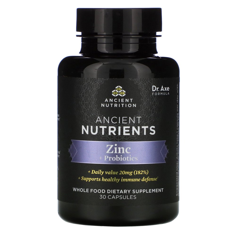 Dr. Axe / Ancient Nutrition Ancient Nutrients, Zinc + Probiotics, 30