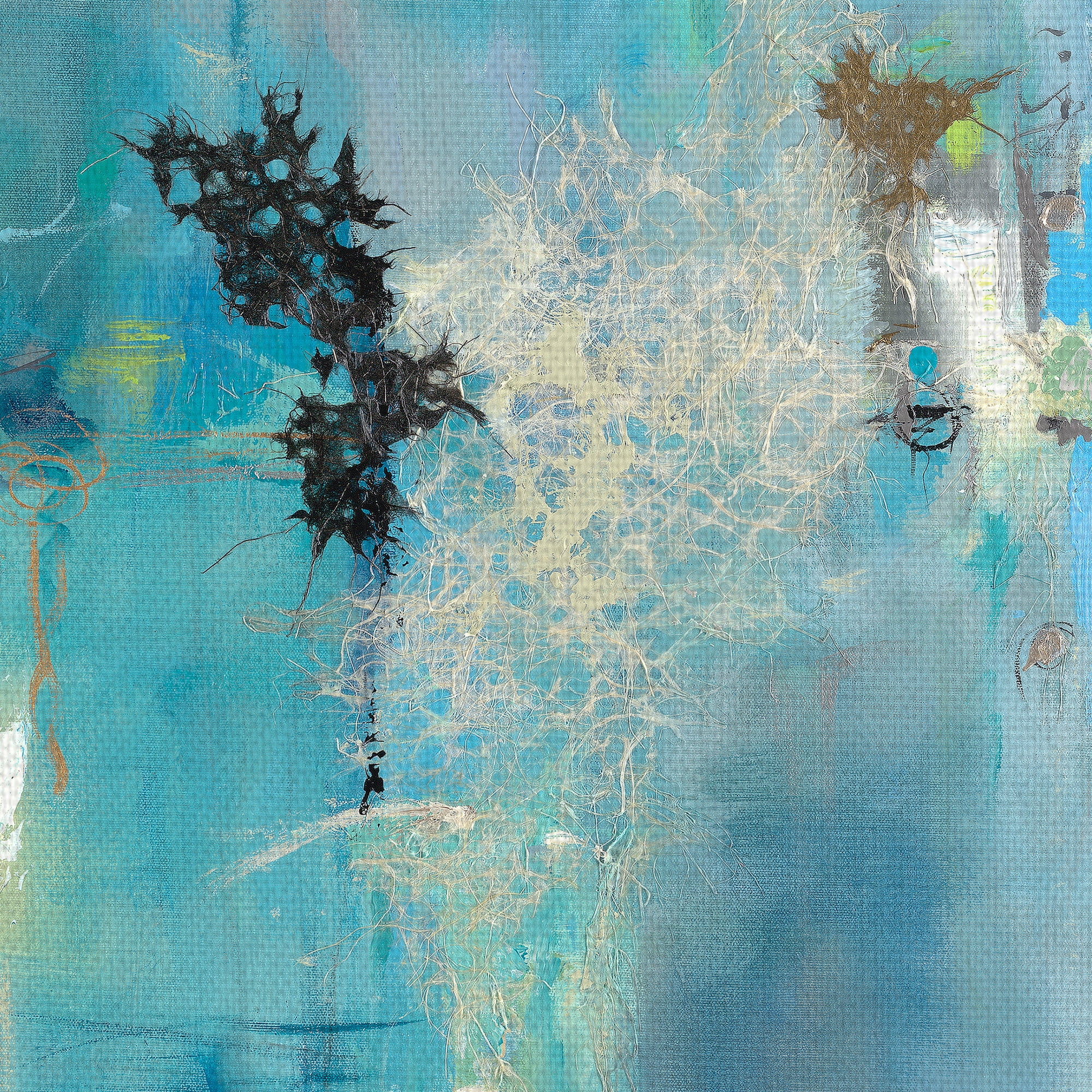 Masterpiece Art Gallery A Story To Tell Blue Abstract By Victoria Jackson Canvas Art Print 30" x 40"